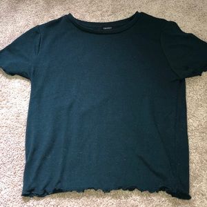 green short sleeve crop top